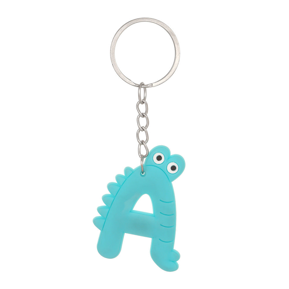 PVC al por mayor 26 letras Keychain de animales